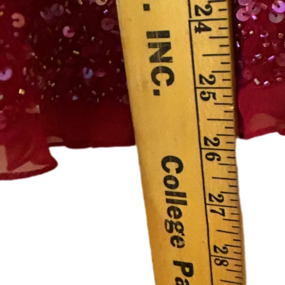 Papell botique evening red sequined top silk dressy formal xl - Picture 8 of 8